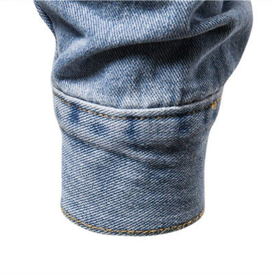Men's Denim Jacket Slim Fit Casual Cotton Jean Jacket Streetwear Outerwear product image