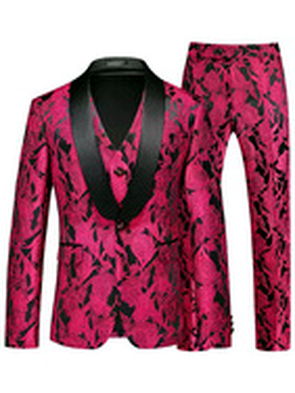 Men's Jacquard Blazer Suit Jacket One Button Party Banquet Formal Outfit - product detail view 1
