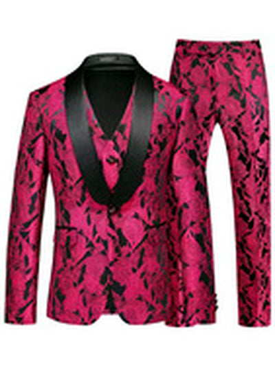 Men's Jacquard Blazer Suit Jacket One Button Party Banquet Formal Outfit - product detail view 1