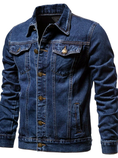 Men's Denim Jacket Slim Fit Casual Cotton Jean Jacket Streetwear Outerwear - product detail view 2