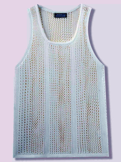 Men's Sleeveless Linen Vest Shirt Lightweight Casual Summer Top - product detail view 2