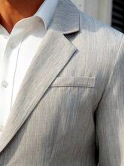Men's Lightweight Business Blazer and Pants Set Casual Suit Outfit - product detail view 4