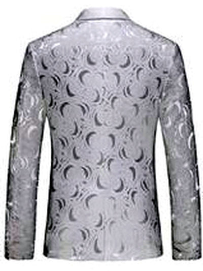 Men's Lapel Collar Solid Color Slim Fit Long Sleeve Blazer for Everyday Smart-Casual Wear - product detail view 2