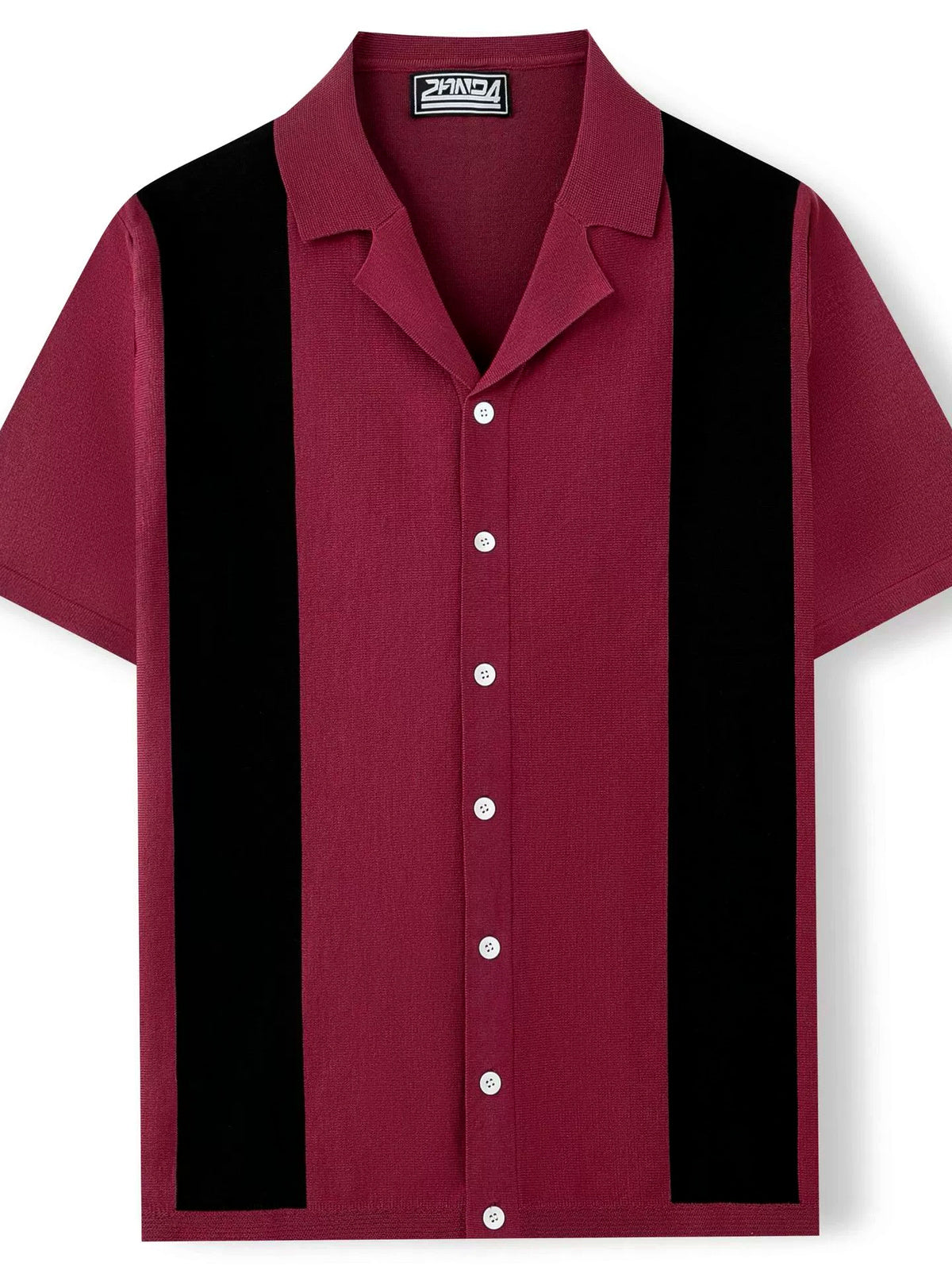Men's Striped Jacquard Knit Short Sleeve Polo Shirt Business Casual Summer Top - product detail view 2