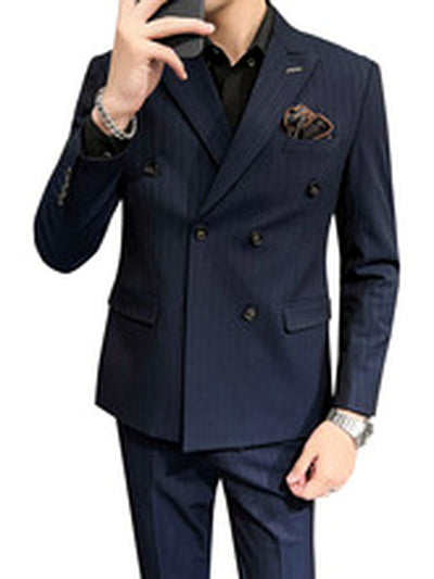 Men's Lightweight Business Blazer and Pants Set Casual Suit Outfit - product detail view 2