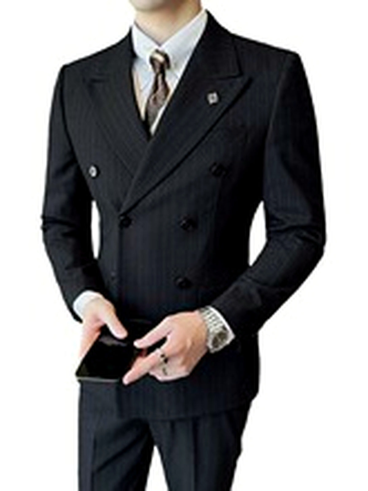 Men's Lightweight Business Blazer and Pants Set Casual Suit Outfit - product detail view 3