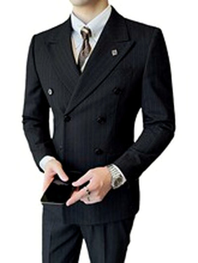 Men's Lightweight Business Blazer and Pants Set Casual Suit Outfit - product detail view 3