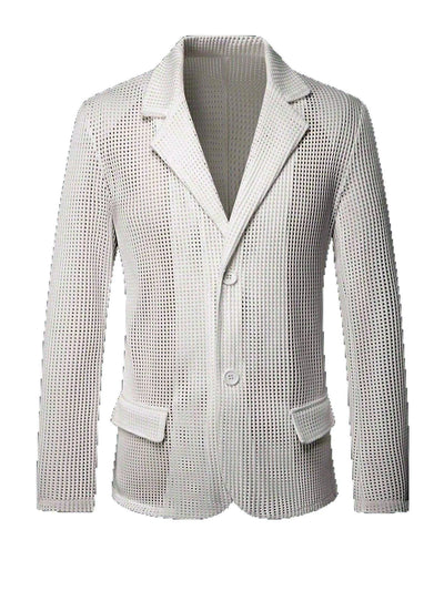 Men's Jacquard Blazer Suit Jacket One Button Party Banquet Formal Outfit