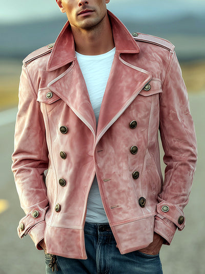 Men's 翻领 Long Sleeve Jacket Casual 冬季 in Red - product view