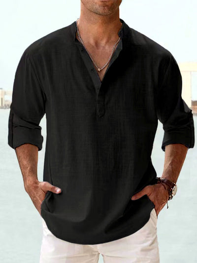 Men's Quick-Dry Henley Short Sleeve T-Shirt in Army Green - product view