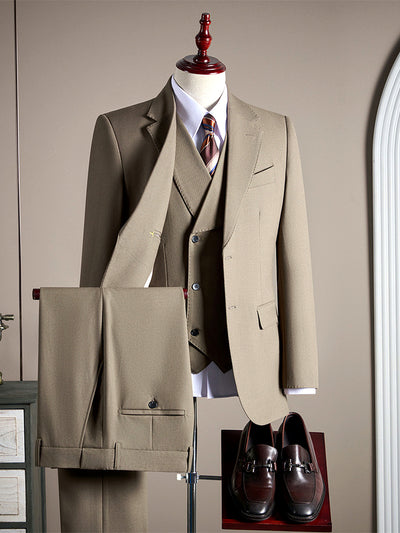 Men's Lightweight Business Blazer and Pants Set Casual Suit Outfit in Gray - product view