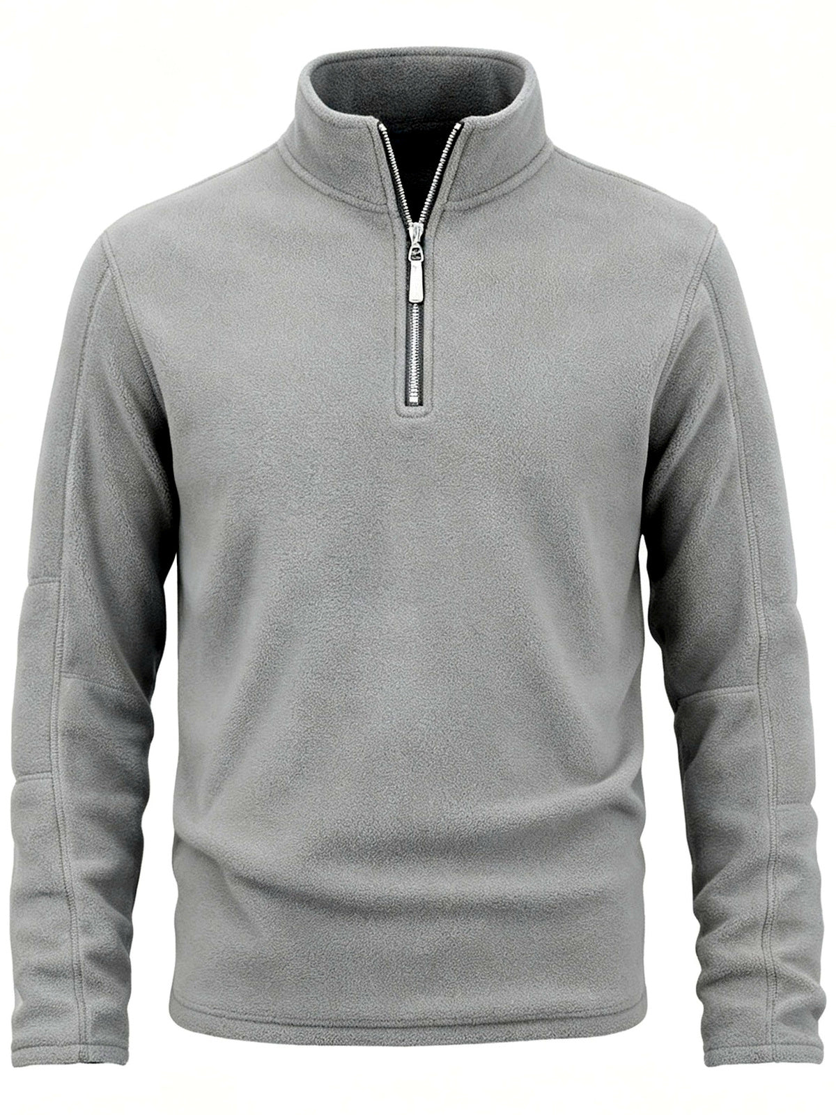 Men's Stand Collar Long Sleeve Sweatshirt Casual in Light Gray - product view