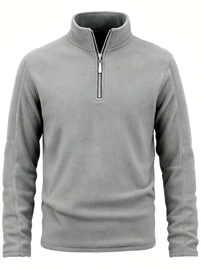 Men's Stand Collar Long Sleeve Sweatshirt Casual in Light Gray - product view