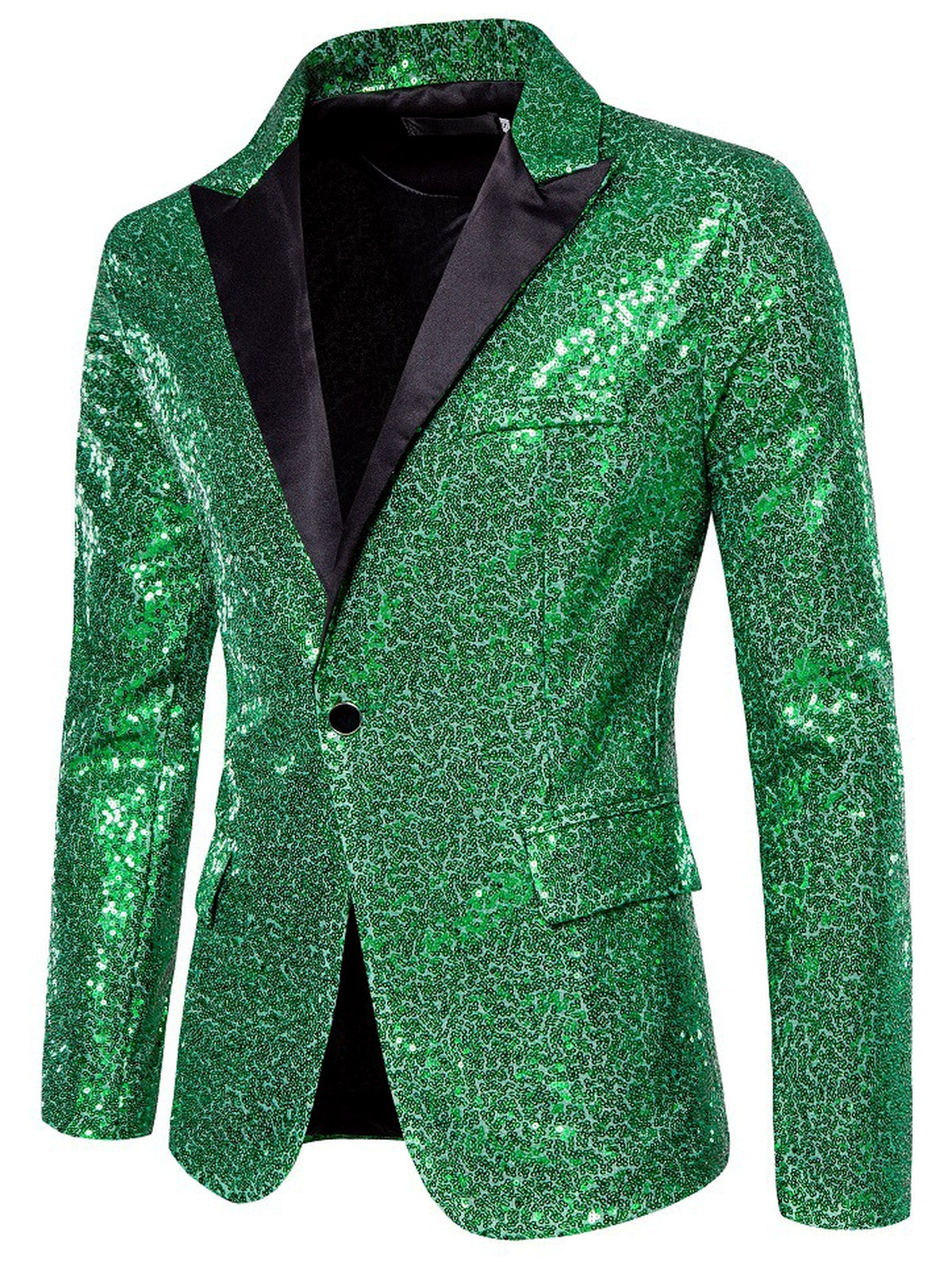 Men's Slim Fit Long Sleeve Blazer for Everyday Smart-Casual Wear in Green - product view