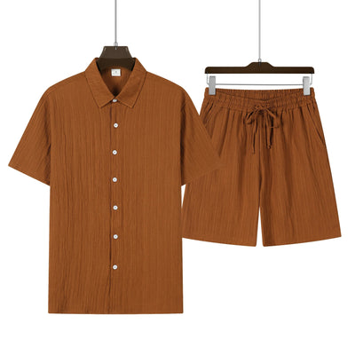 Men's Lyocell Cotton Casual Bermuda Shorts Elastic Waist Summer Shorts product image