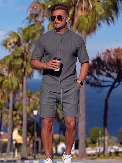 Men's Lyocell Cotton Casual Bermuda Shorts Elastic Waist Summer Shorts product image