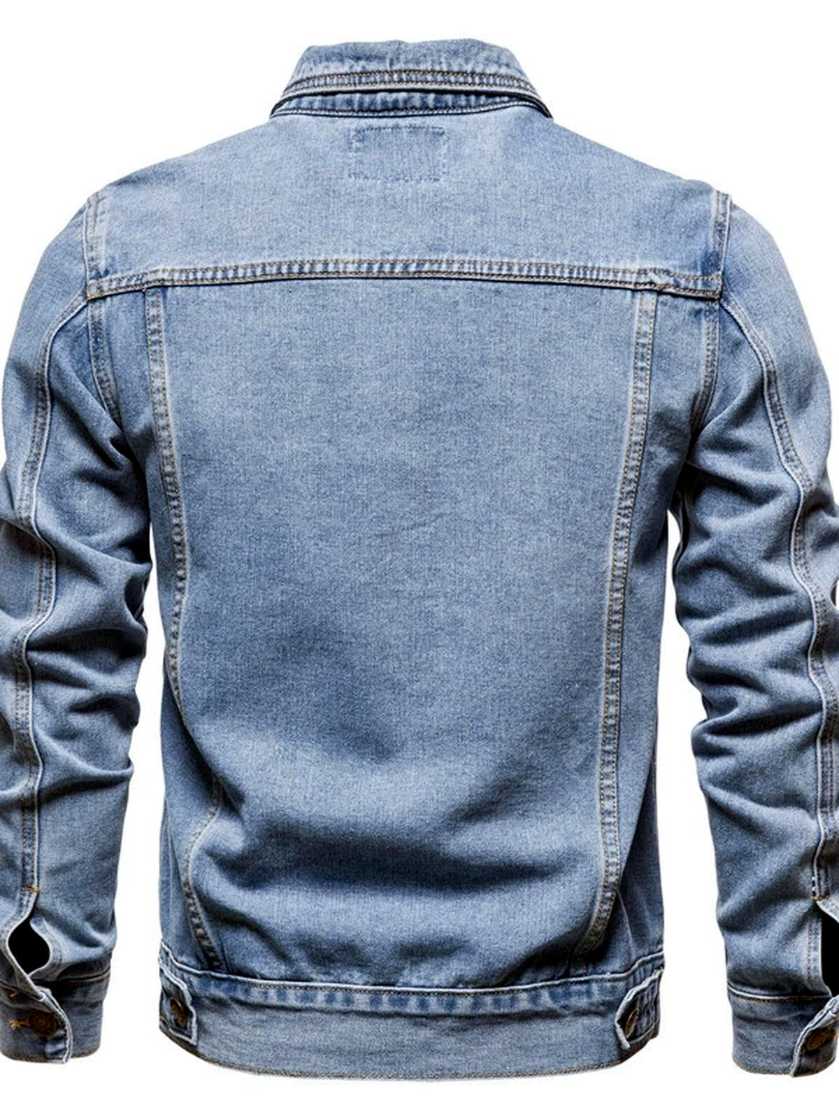 Men's Denim Jacket Slim Fit Casual Cotton Jean Jacket Streetwear Outerwear - product detail view 3
