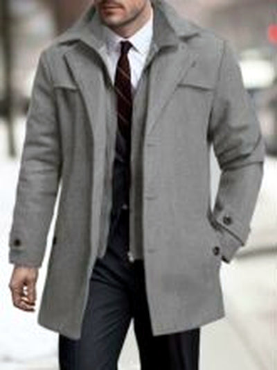 Men's Lapel Collar Mid-Length Jacket for Everyday Smart-Casual Wear - product detail view 3