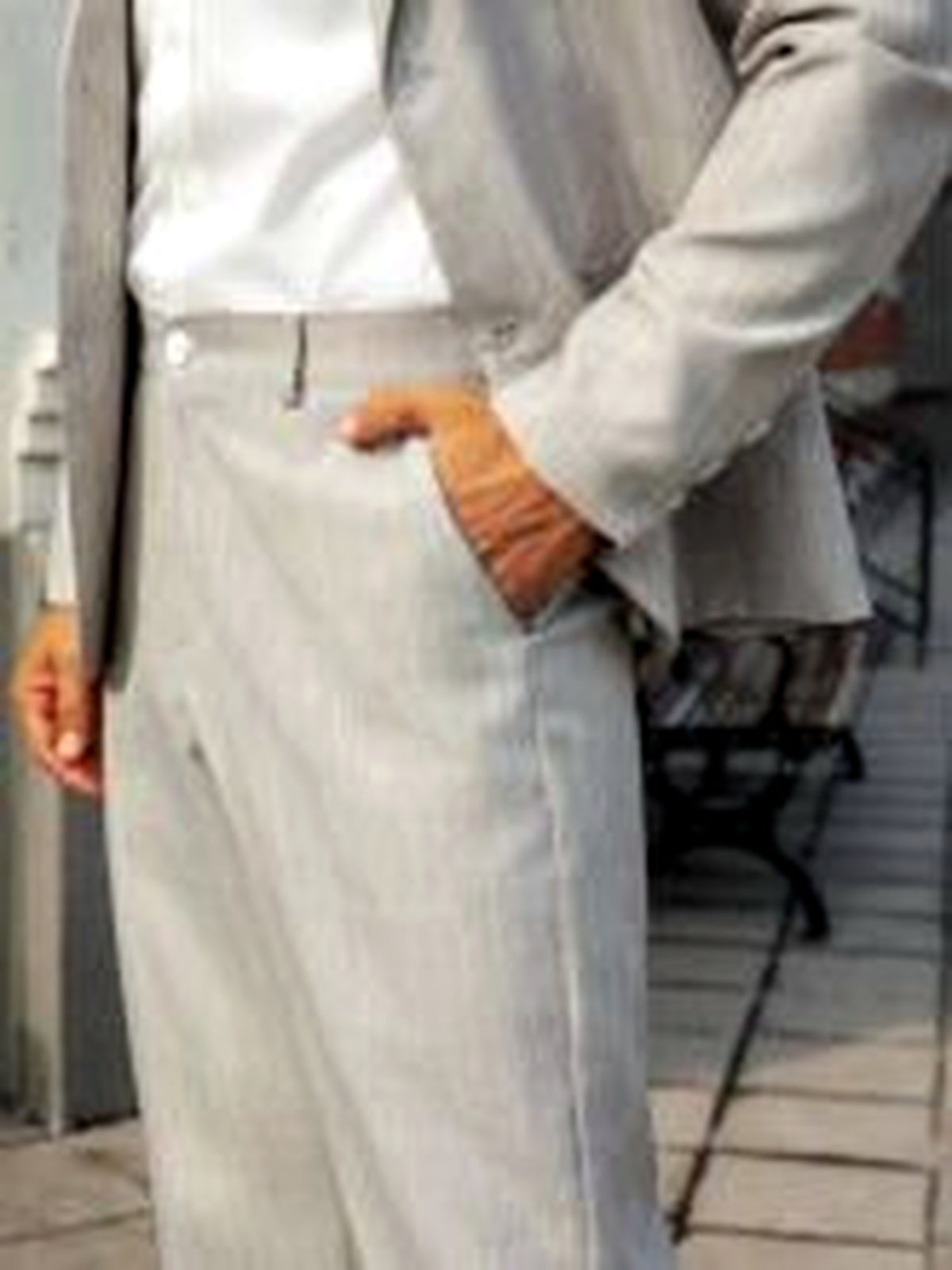 Men's Lightweight Business Blazer and Pants Set Casual Suit Outfit - product detail view 5