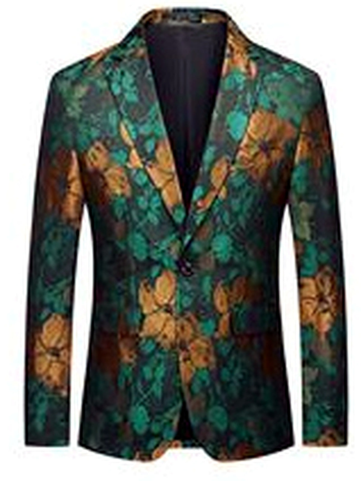 Men's Jacquard Blazer Suit Jacket One Button Party Banquet Formal Outfit - product detail view 5