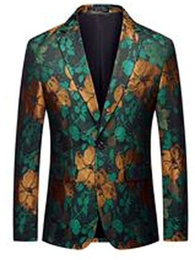 Men's Jacquard Blazer Suit Jacket One Button Party Banquet Formal Outfit - product detail view 5