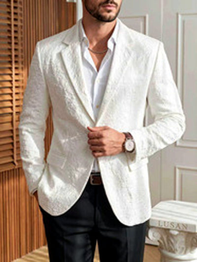 Men's Lightweight Business Blazer and Pants Set Casual Suit Outfit - product detail view 5