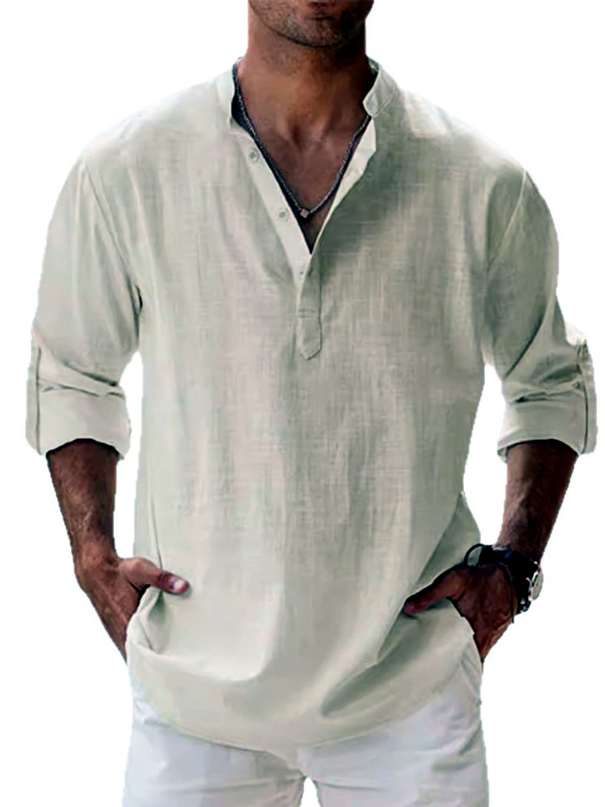 Men's Quick-Dry Henley Short Sleeve T-Shirt in Purple - product view