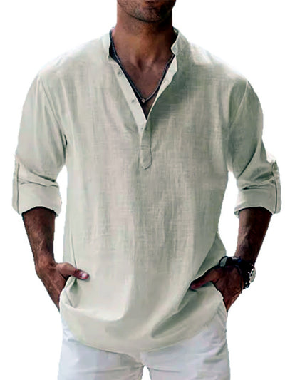 Men's Quick-Dry Henley Short Sleeve T-Shirt in Purple - product view