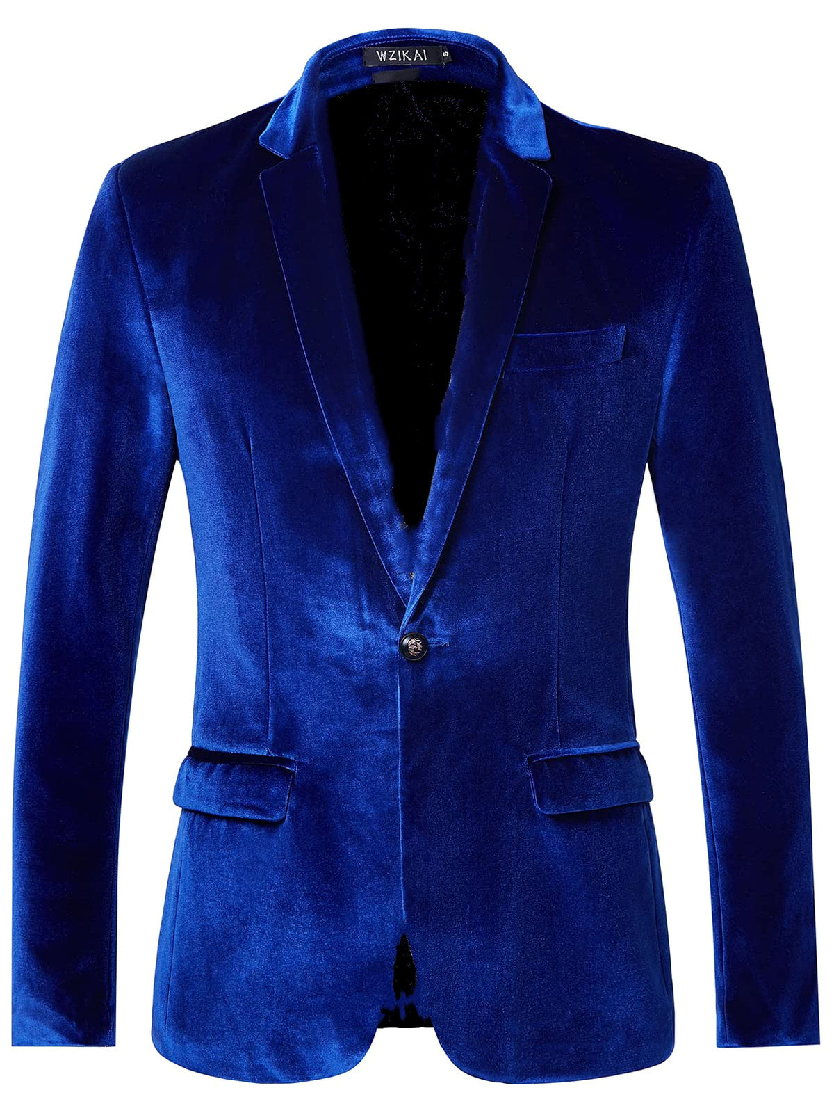 Men's Slim Fit Lightweight Long Sleeve Blazer for Everyday Smart-Casual Wear in Blue - product view