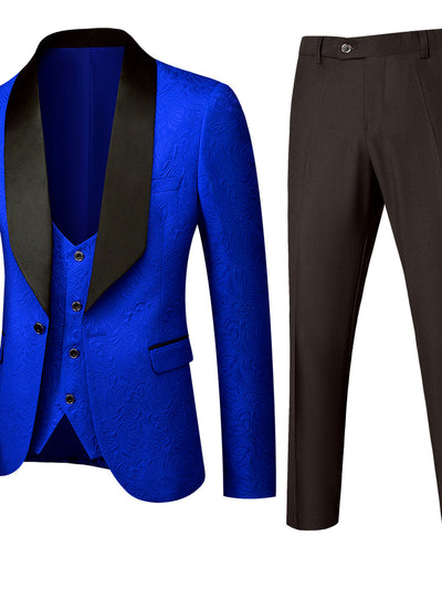 Men's Lightweight Business Blazer and Pants Set Casual Suit Outfit in Blue - product view