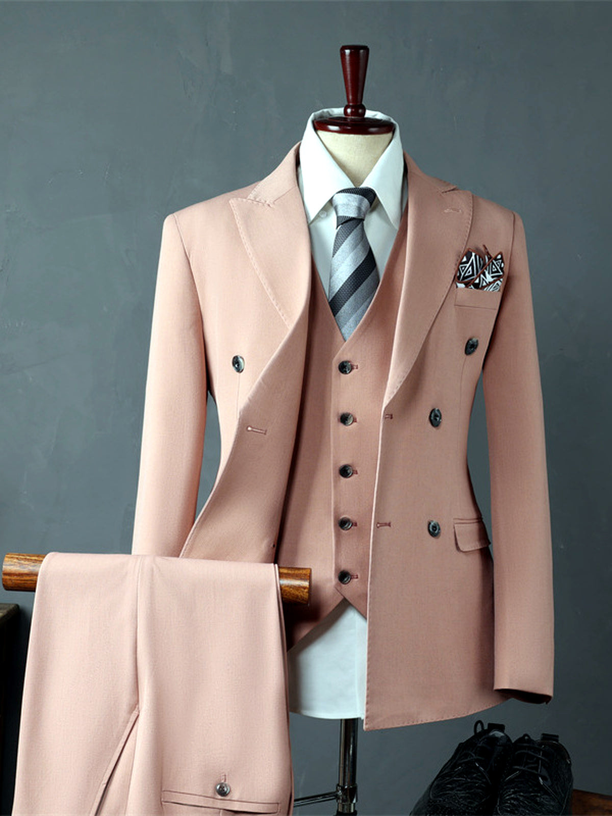 Men's Lightweight Business Blazer and Pants Set Casual Suit Outfit - product detail view 2
