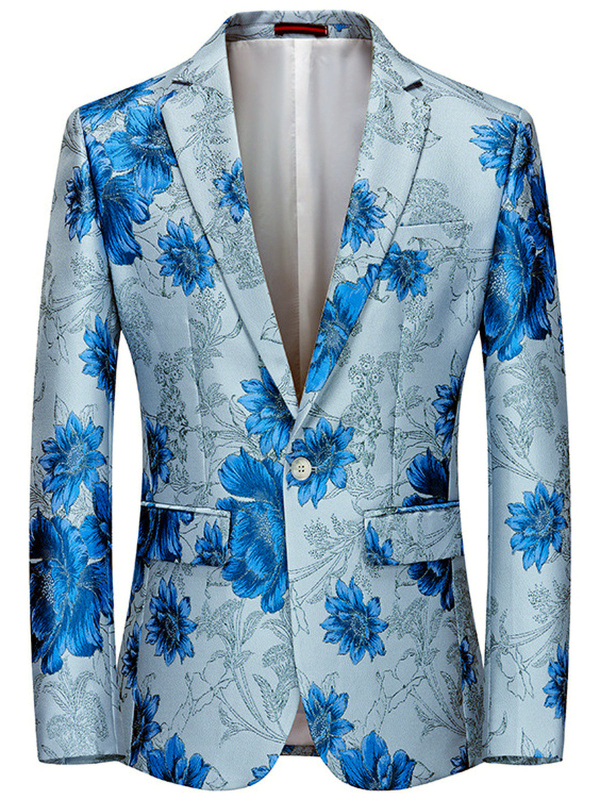 Men's Jacquard Blazer Suit Jacket One Button Party Banquet Formal Outfit - product detail view 1