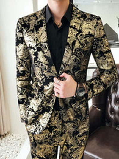 Men's Lightweight Business Blazer and Pants Set Casual Suit Outfit - product detail view 3