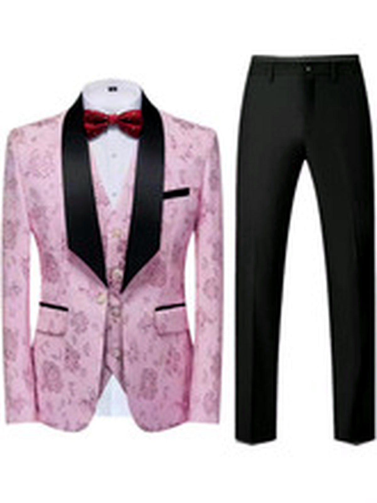 Men's Jacquard Blazer Suit Jacket One Button Party Banquet Formal Outfit - product detail view 1