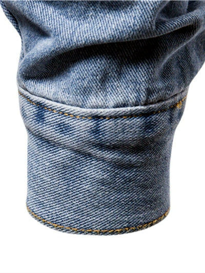 Men's Denim Jacket Slim Fit Casual Cotton Jean Jacket Streetwear Outerwear - product detail view 4