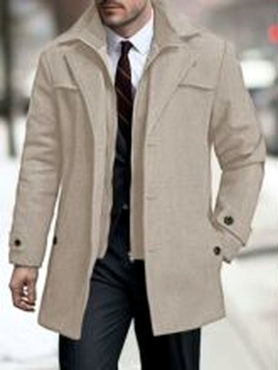 Men's Lapel Collar Mid-Length Jacket for Everyday Smart-Casual Wear - product detail view 4