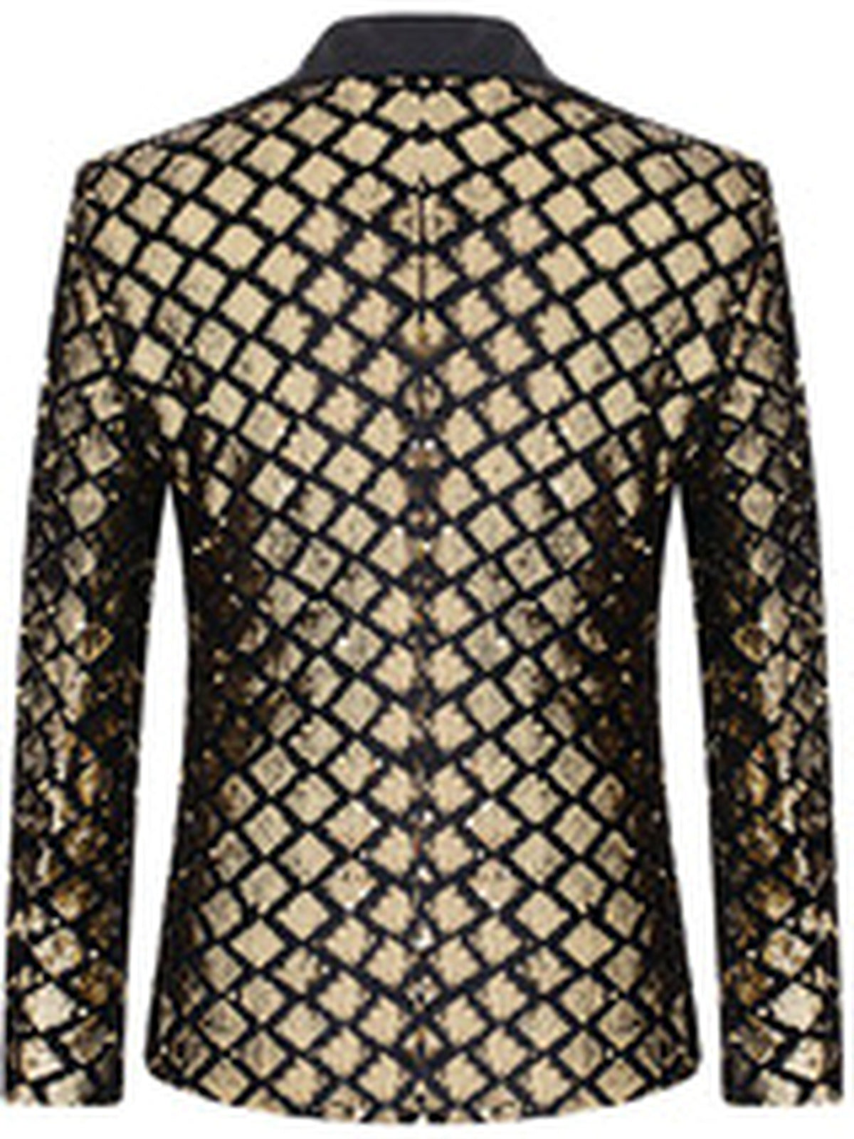 Men's Jacquard Blazer Suit Jacket One Button Party Banquet Formal Outfit - product detail view 2