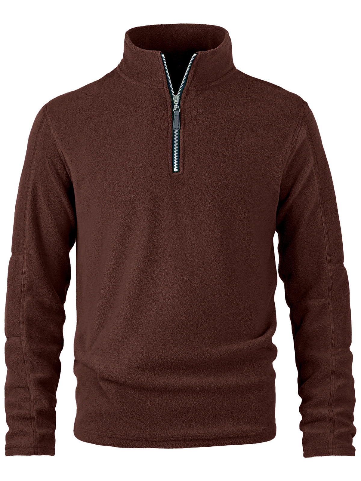 Men's Stand Collar Long Sleeve Sweatshirt Casual in Brown - product view