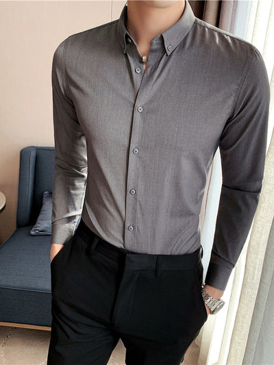 Casual Short Sleeve Shirt in Dark Gray - product view