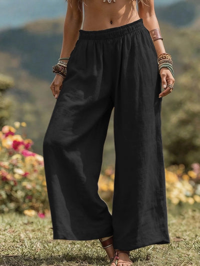 Women's Elastic Waist Wide Leg Pants Loose Casual Fall Winter Trousers product image