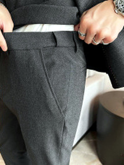 Men's Lightweight Business Blazer and Pants Set Casual Suit Outfit - product detail view 3