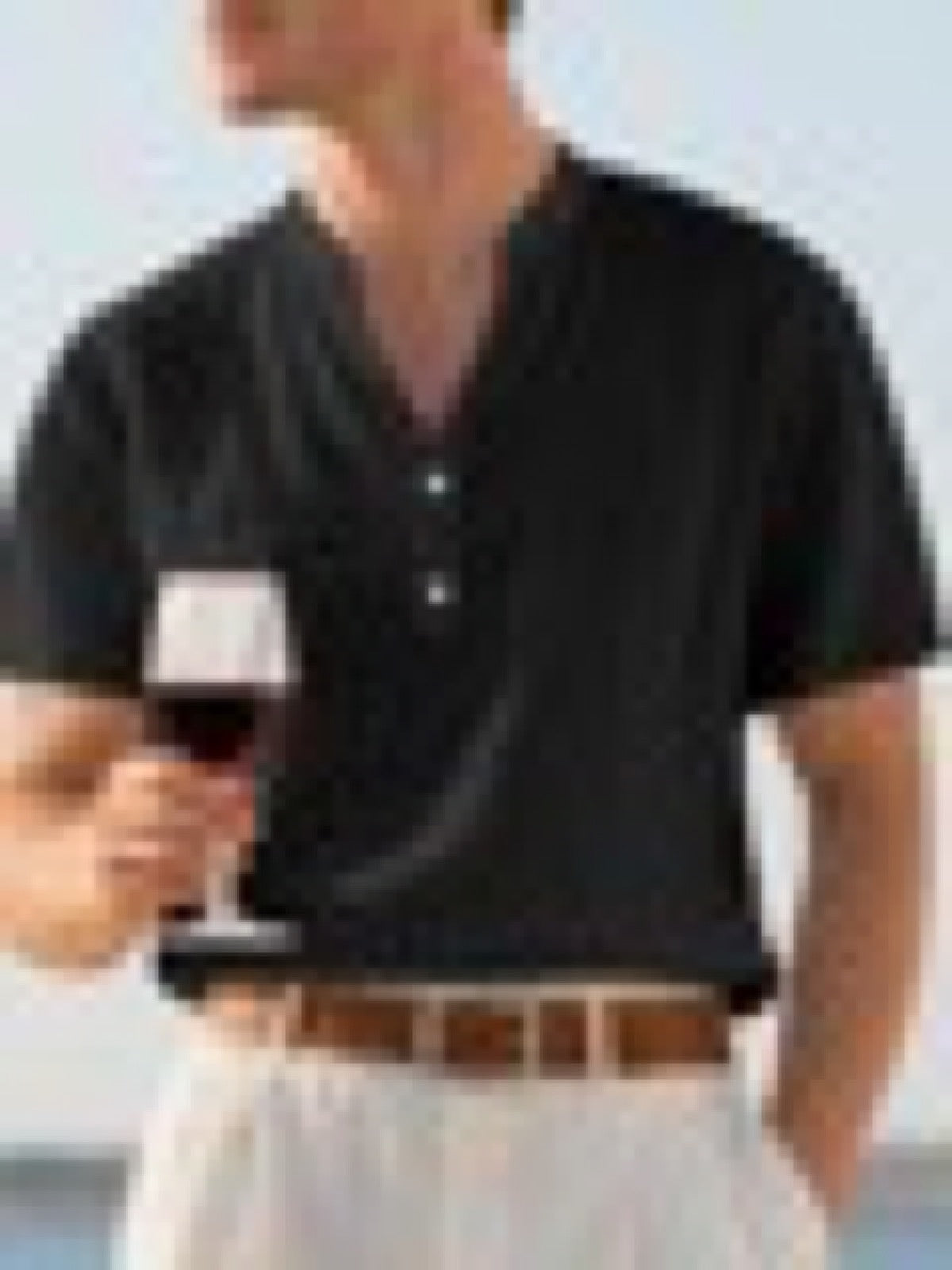 Men's Linen Blend Short Sleeve Shirt Lightweight Casual Summer Button Shirt product image