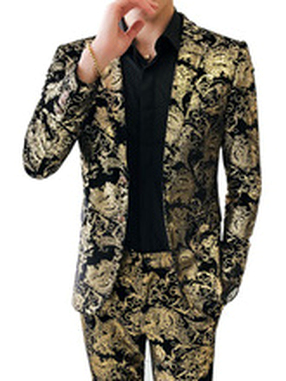 Men's Lightweight Business Blazer and Pants Set Casual Suit Outfit - product detail view 5
