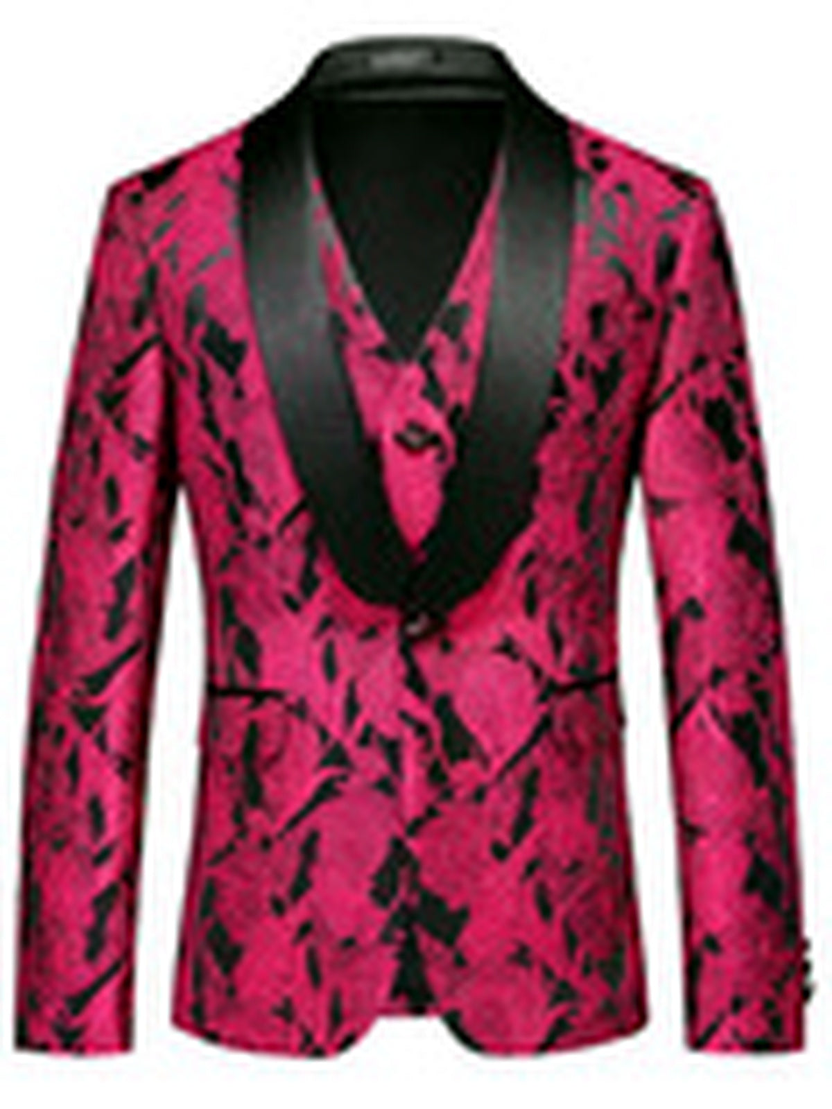 Men's Jacquard Blazer Suit Jacket One Button Party Banquet Formal Outfit - product detail view 5