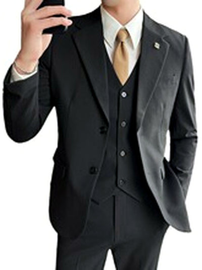 Men's Lightweight Business Blazer and Pants Set Casual Suit Outfit - product detail view 4