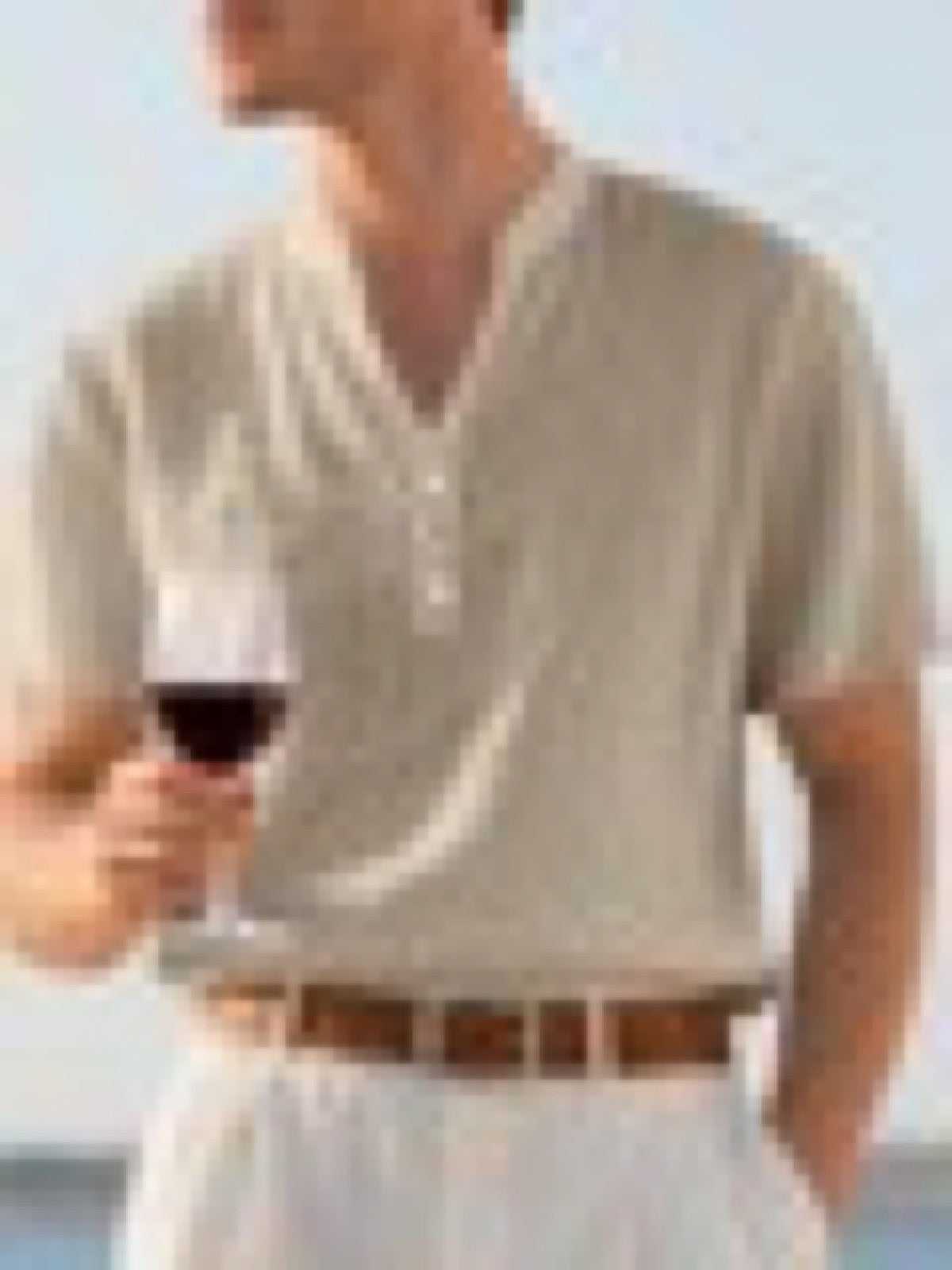Men's Linen Blend Short Sleeve Shirt Lightweight Casual Summer Button Shirt product image