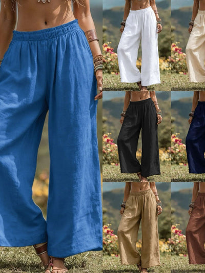 Women's Elastic Waist Wide Leg Pants Loose Casual Fall Winter Trousers product image