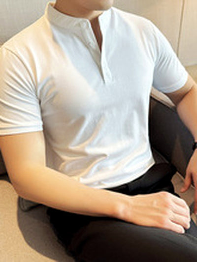 Men's Quick-Dry Henley Short Sleeve T-Shirt - product detail view 3