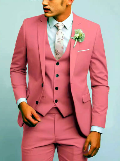 Men's Lightweight Business Blazer and Pants Set Casual Suit Outfit - product detail view 1