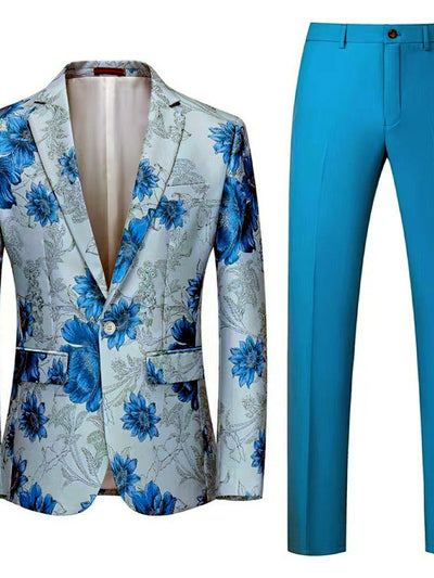 Men's Jacquard Blazer Suit Jacket One Button Party Banquet Formal Outfit - product detail view 1